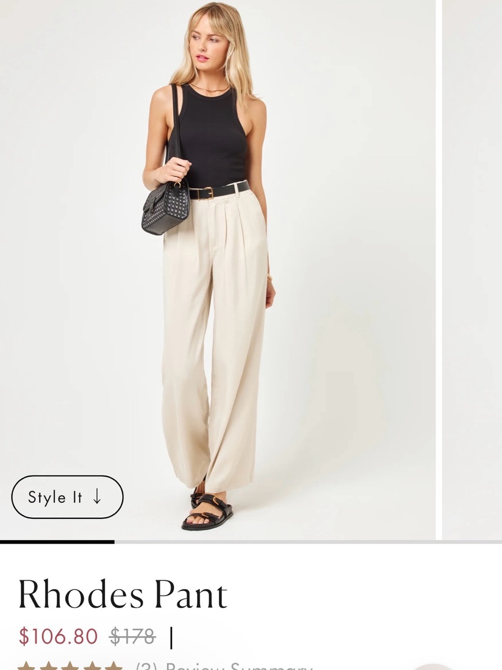 L Space Rhodes pant in Oyster
